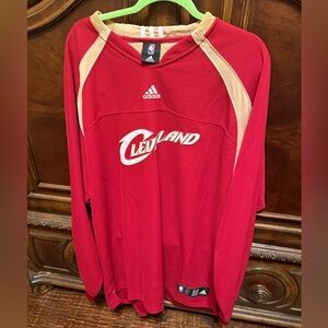 Adidas Red Cleveland Cavaliers Jersey Shirt with White & Gold Details